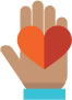 icon of hand with heart